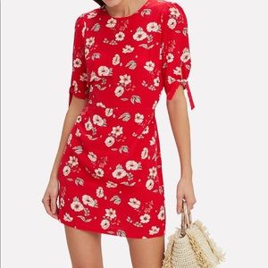 INTERMIX Cleo Red floral silk mini dress low back